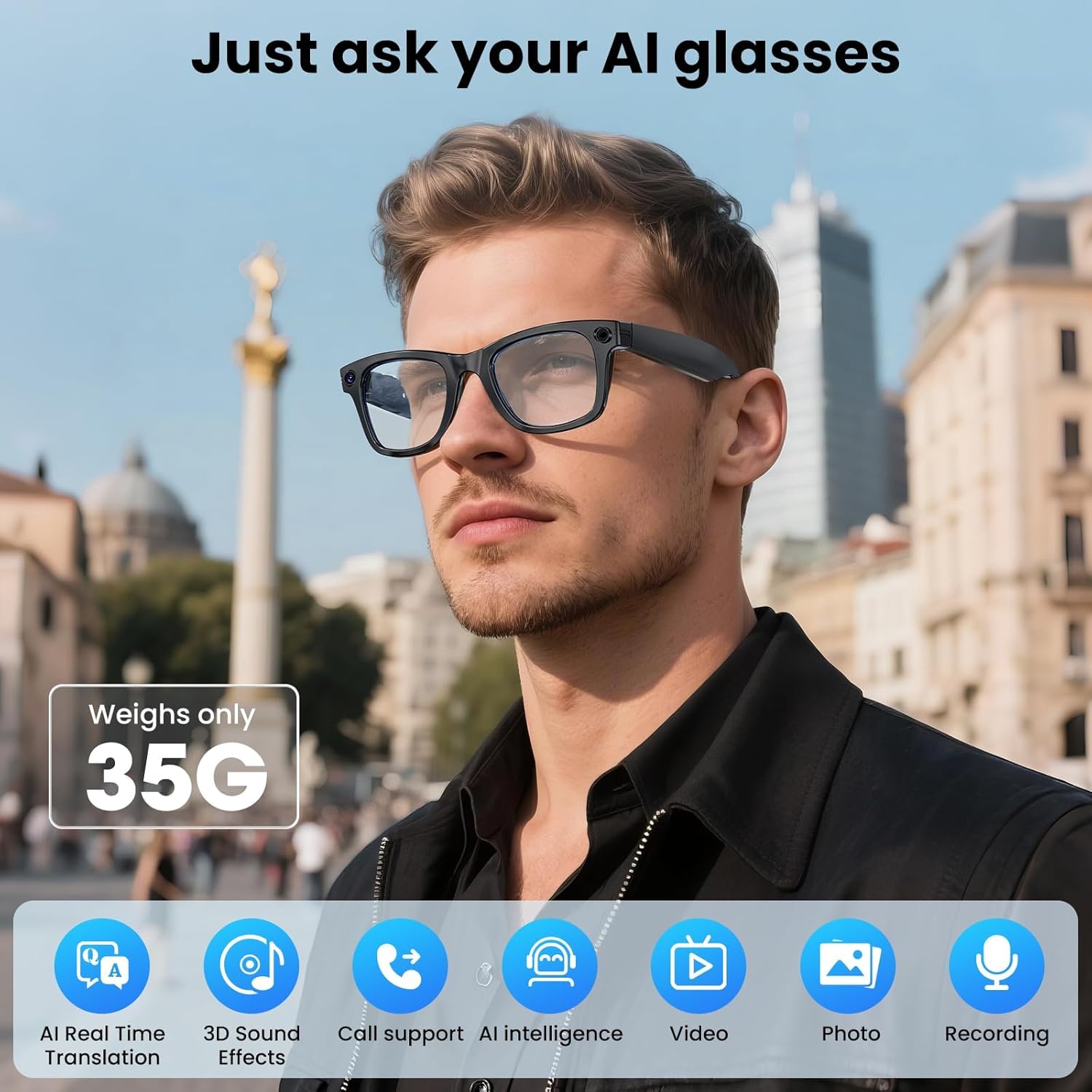 800 Вт с камерой, умные очки,  – обзор и цена Smart Glasses Lens